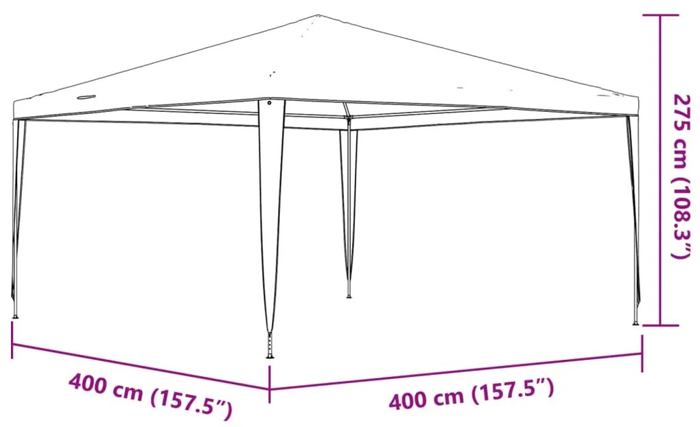 kék rendezvénysátor 4 x 4 m