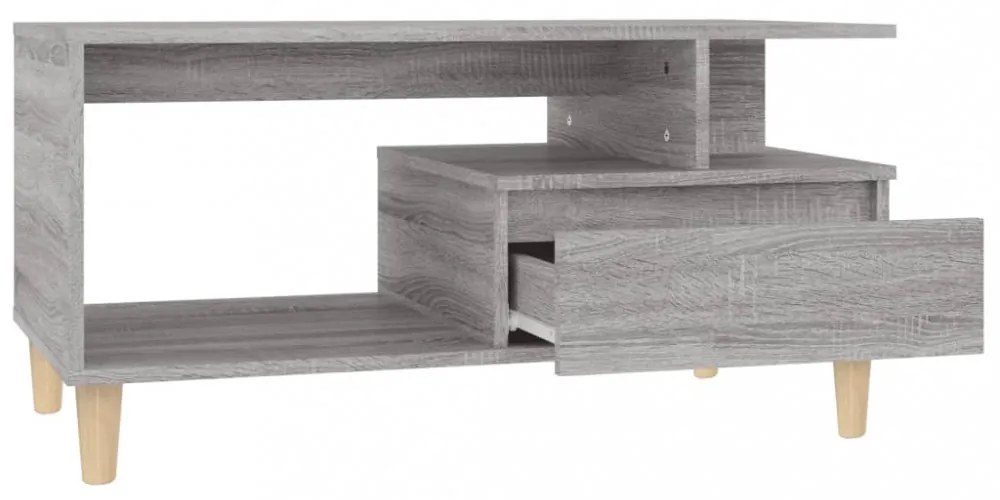 szürke sonoma szerelt fa dohányzóasztal 90x49x45 cm