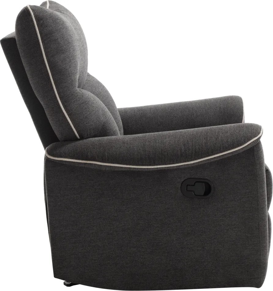 Relax fotel, sötétszürke/világosszürke, NADER