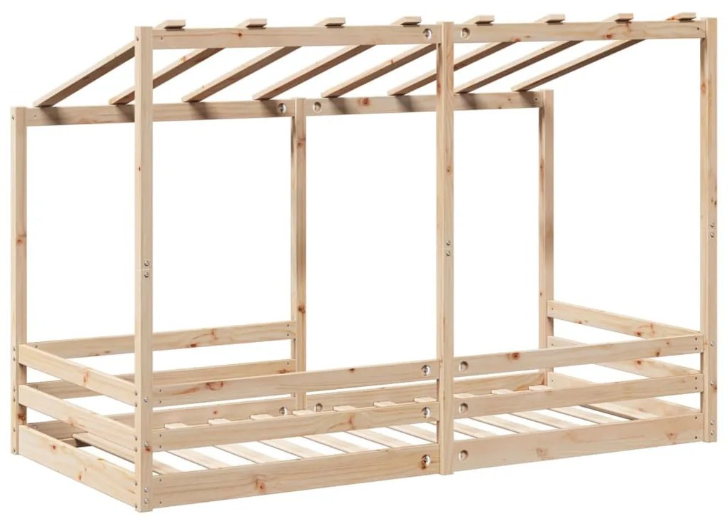 tömör fenyőfa gyerekágy tetővel 100 x 200 cm