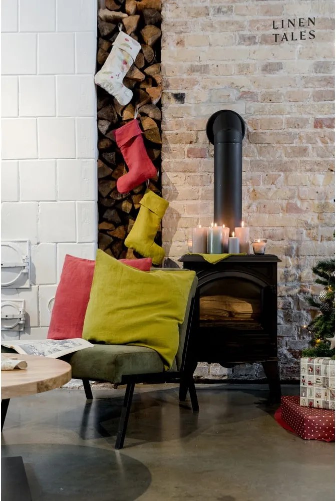 Textil Mikulás zokni Christmas Print – Linen Tales