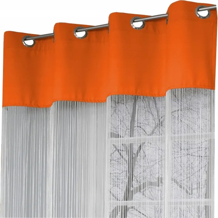 Függöny Spagetti 150x250 magas spagetti Fehér szövet narancssárga
