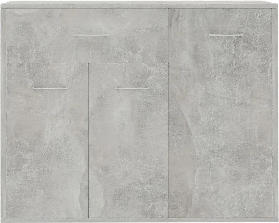 betonszürke szerelt fa tálalószekrény 88 x 30 x 70 cm