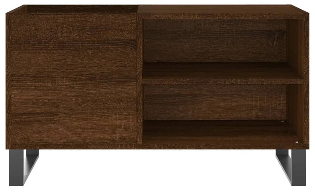 barna tölgyszínű szerelt fa hanglemezszekrény 85x38x48 cm