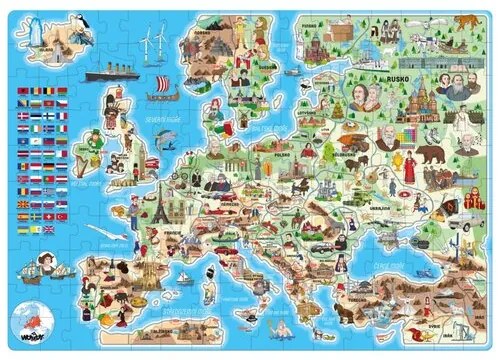 Népszerű puzzle Európa térképe, 160 darab