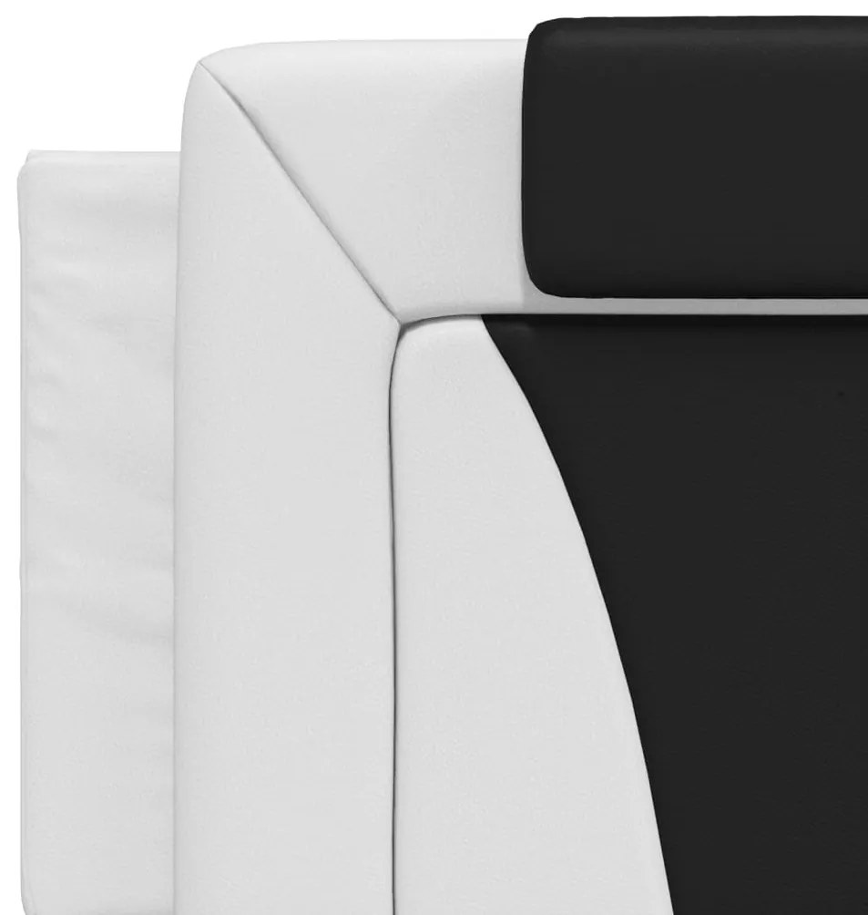 fehér és fekete műbőr ágykeret Viana matrac nélkül 160 x 200 cm