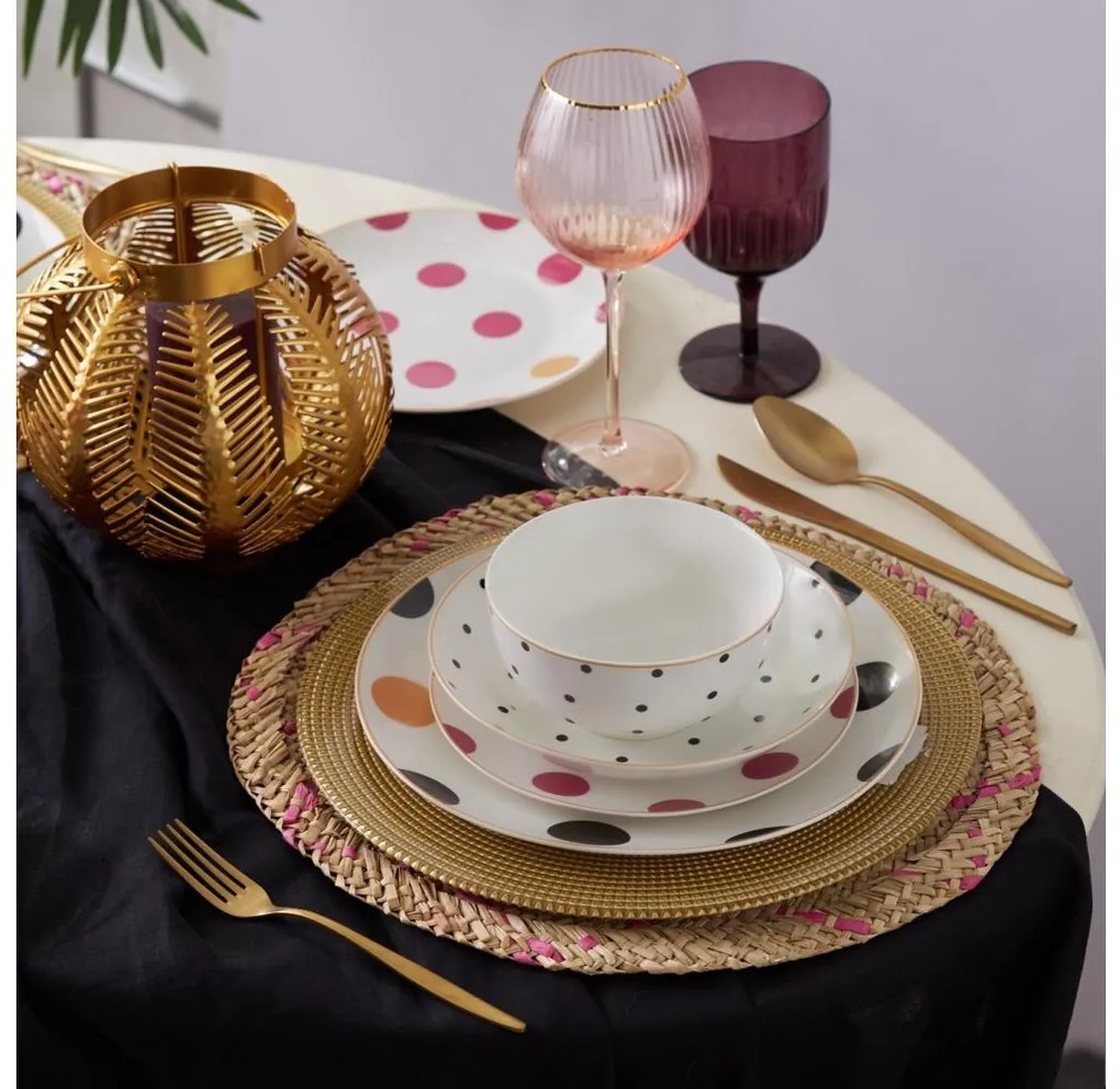 24 darabos színes porcelán étkészlet