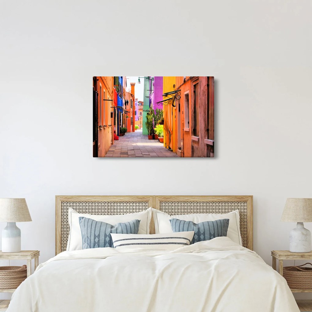 Kép - Színes ház Buranóban, Velencében (90x60 cm)