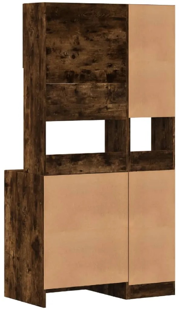 füstös tölgy színű szerelt fa konyhaszekrény 95 x 50 x 180 cm
