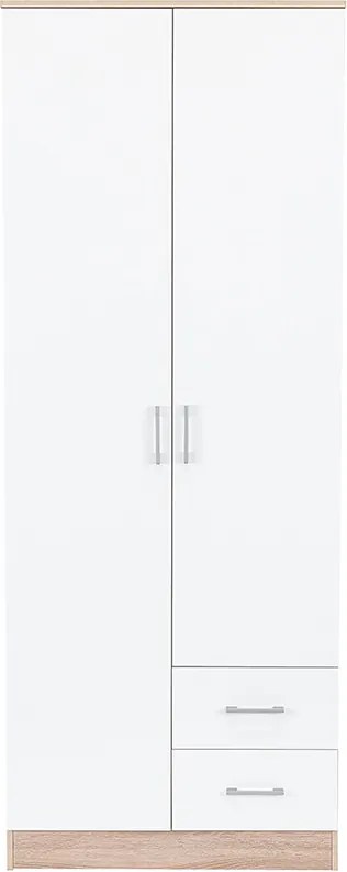 Miami gardróbszekrény 80x205 cm fehér-sonoma tölgy