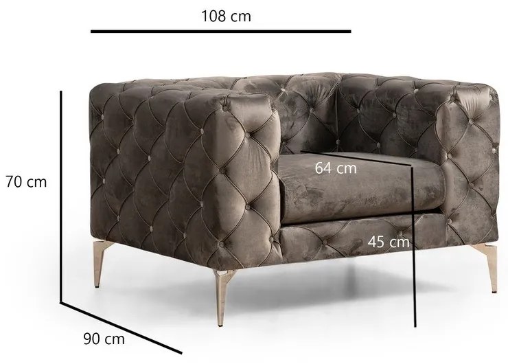 Antracitszürke fotel Como – Artie