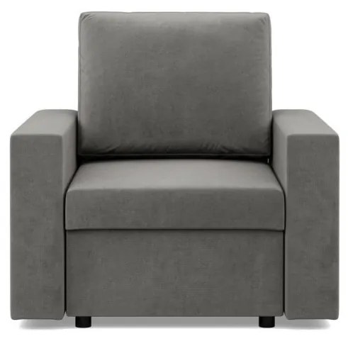 Zeus fotel, egyenes kartámasz, bársony, bonell töltet, világosszürke