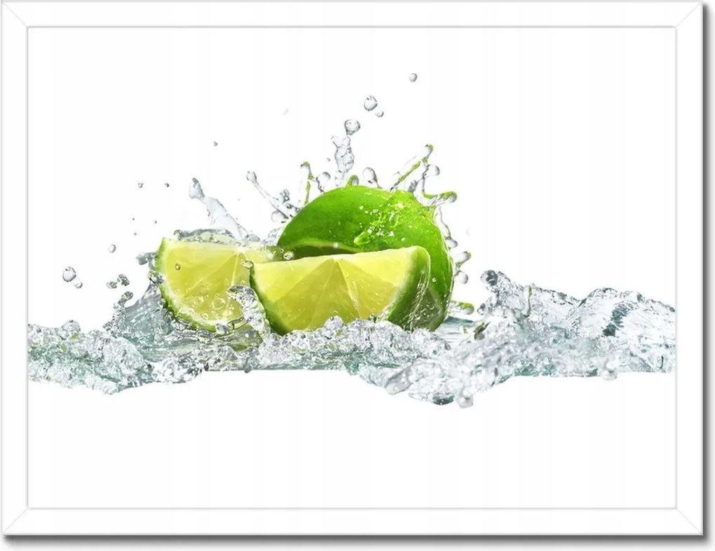 Poszter keretben 40x30 Lime fröccsenő víz