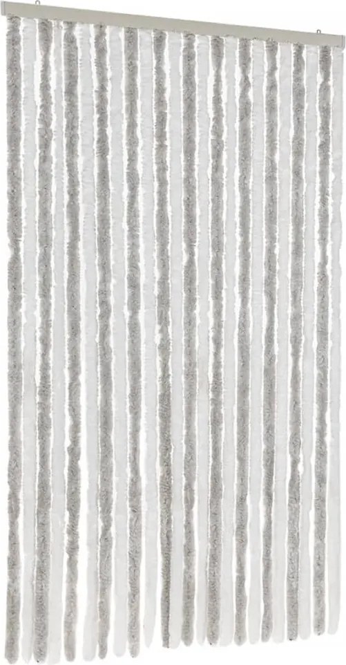 vidaXL világosszürke és fehér zsenília rovarfüggöny 100x200 cm
