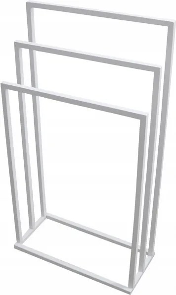 Törölközőtartó állvány fém 3 karos fehér