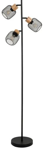 Brilagi - Állólámpa BASKLITE 3xE27/15W/230V kaucsukfa/fekete