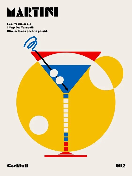 Illusztráció Martini Bauhaus Cocktail, Retrodrome