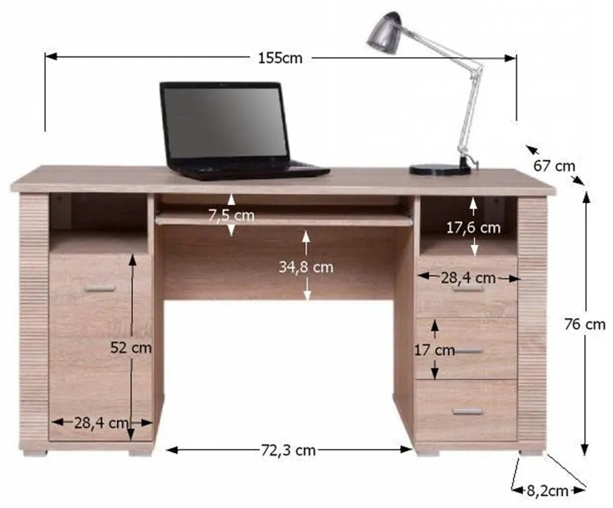 Számítógépasztal Gary Typ 22 1D3S. 772109