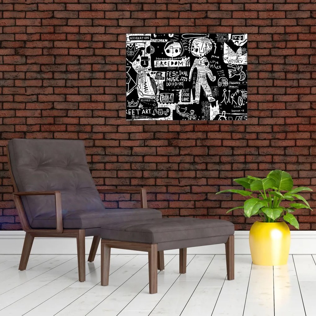 Üveg kép - Graffiti (70x50 cm)