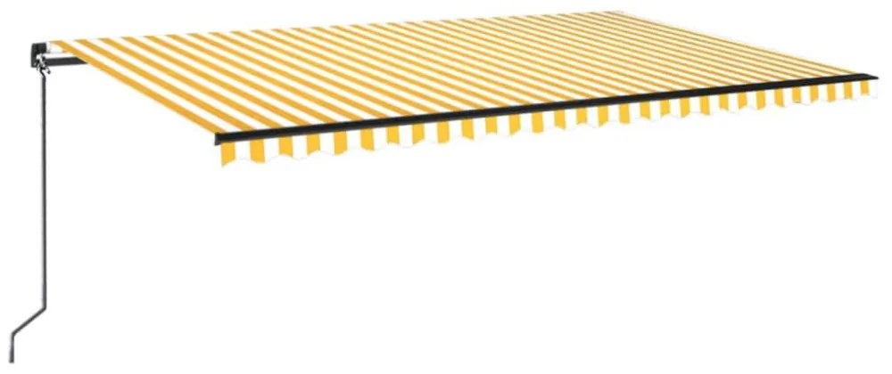 sárga és fehér kézzel kihúzható napellenző 500 x 350 cm