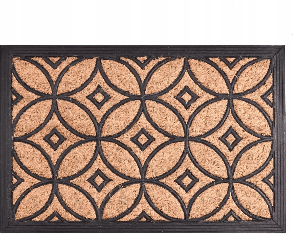 Lábtörlő ajtóhoz 60x40cm gumi, kókusz Panama Rubika barna fekete