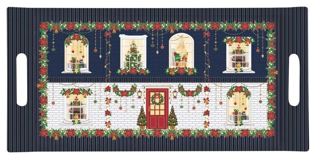Karácsonyi Műanyag tálca 40x19 cm Festive Avenue
