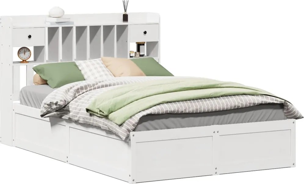 vidaXL fehér tömör fenyőfa ágy matrac nélkül 150 x 200 cm