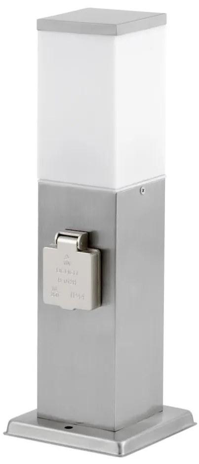 Kültéri lámpa 2 aljzattal SCHUKO 1xE27/20W/230V matt króm IP44