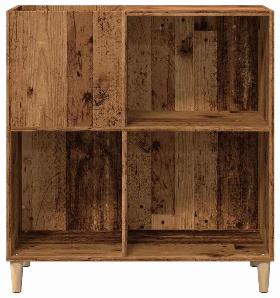 antik fa színű szerelt fa hanglemezszekrény 84,5 x 38 x 89 cm