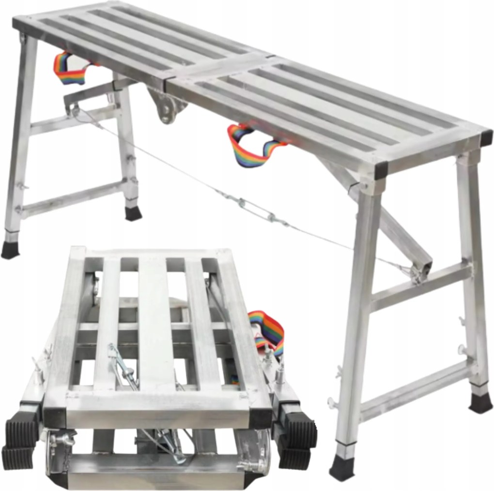 Munkaállvány Alumínium Állítható 60-90cm Összecsukható 200kg Építőipari