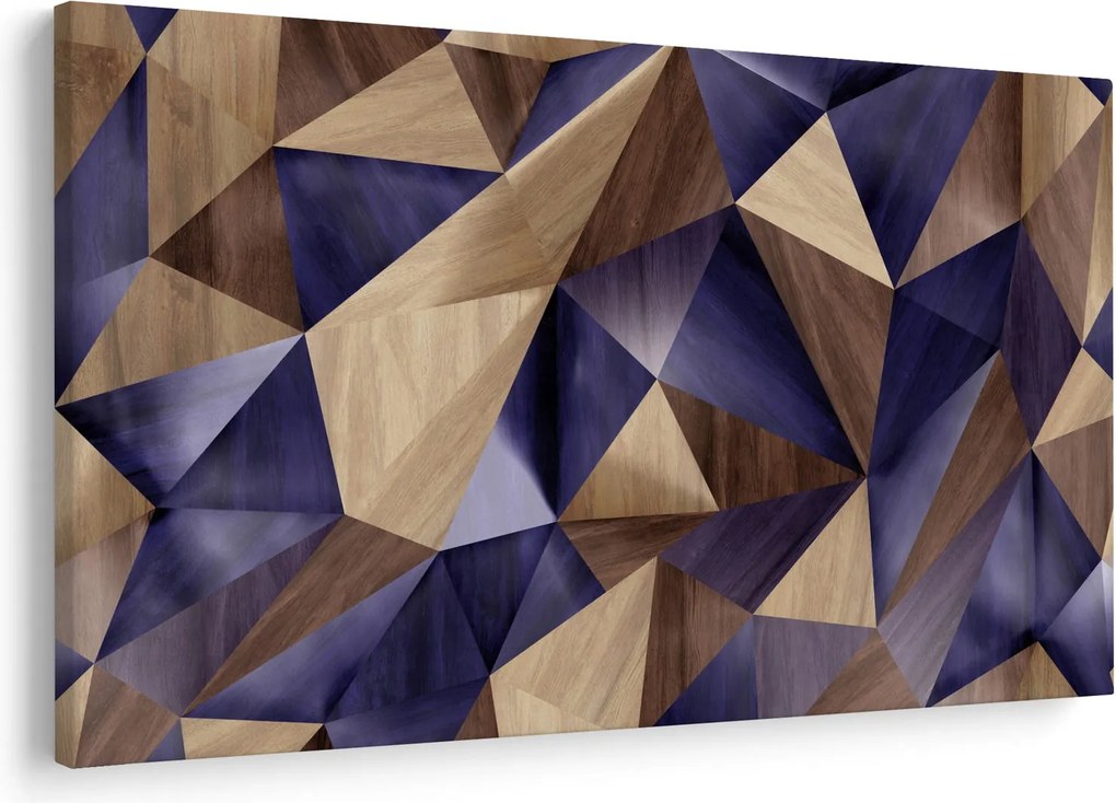 Kép - 3D fa háromszögek (90x60 cm)