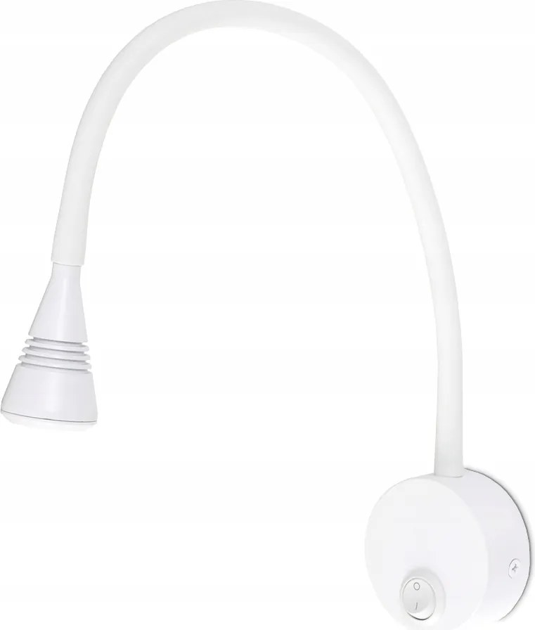 LED-es fali olvasólámpa fali lámpa állítható fém 3W kapcsoló fehér