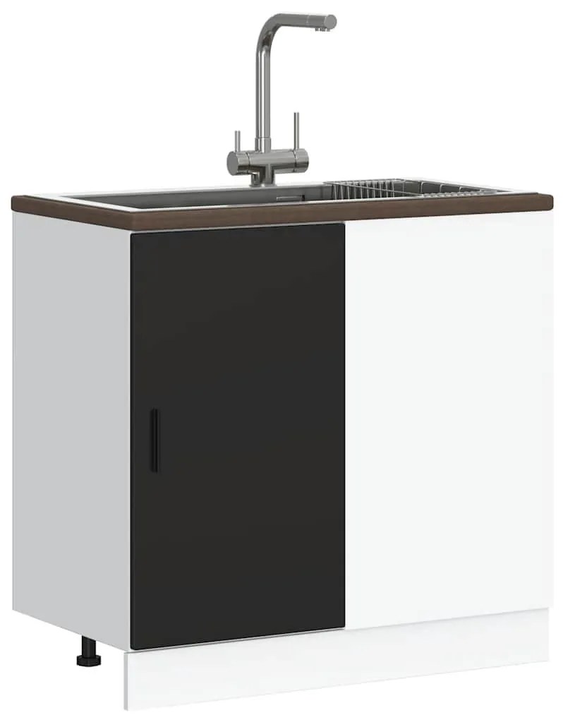 “Lyon” mosdó alapszekrény fekete színű fából készült szekrény