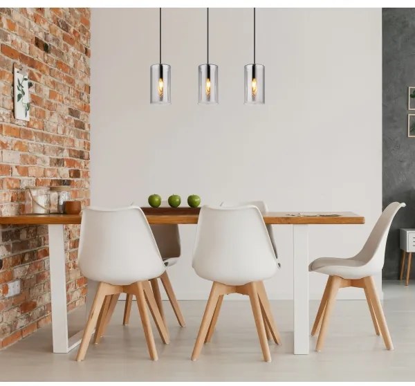 Globo 21002-3H - Csillár zsinóron OLLY 3xE14/25W/230V fekete