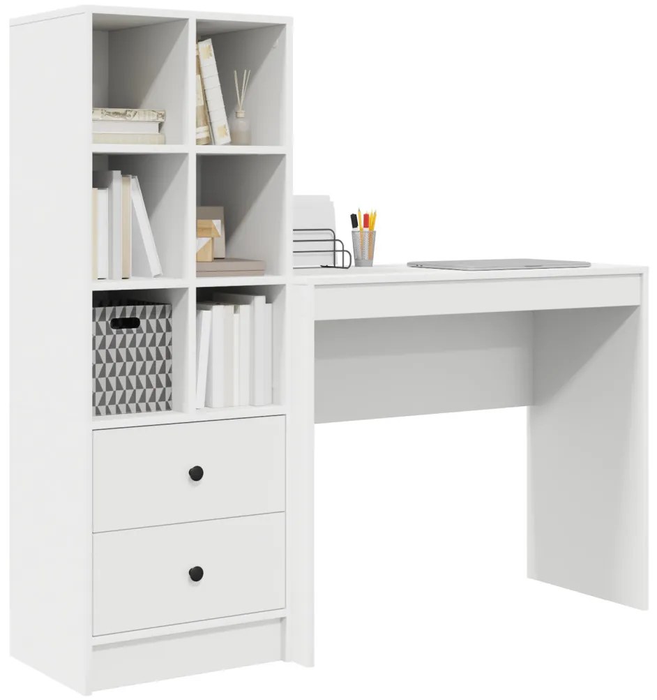 Tárolóval rendelkező íróasztal 2 pcs Fehér 90 x 40 x 76 cm