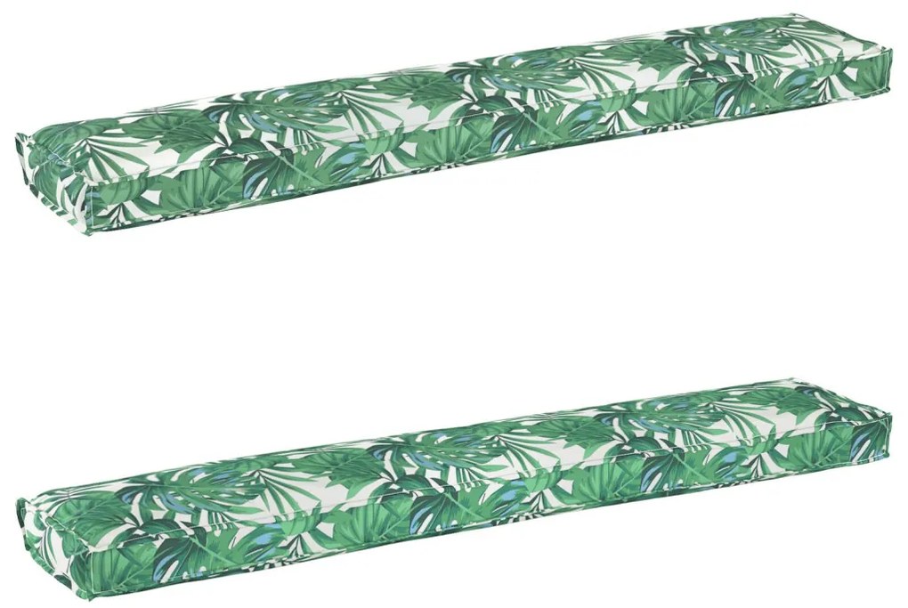 Raklappárnák padra 2 db Levélminta 200x40x8 cm Oxford szövet