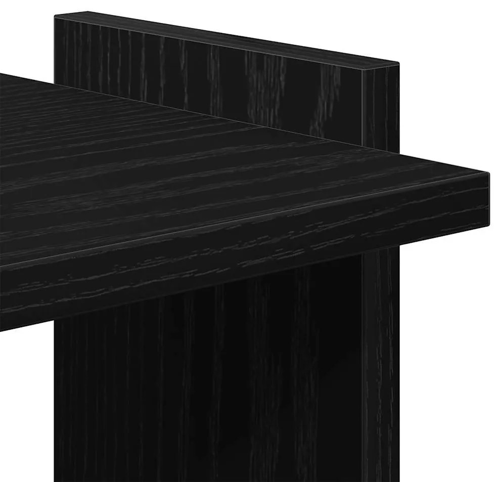 Könyvespolc 3 szintes Fekete 60x30x120 cm Használt fa