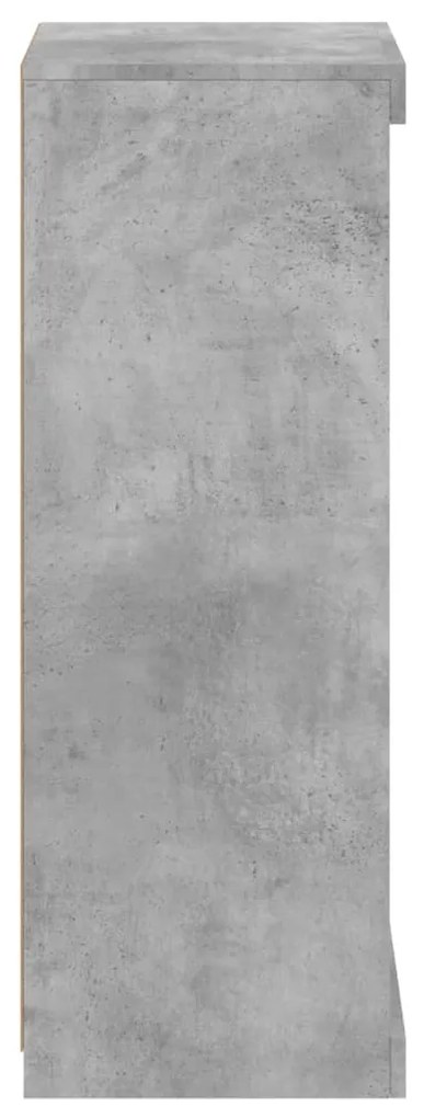 betonszürke tálalószekrény LED-világítással 41 x 37 x 100 cm