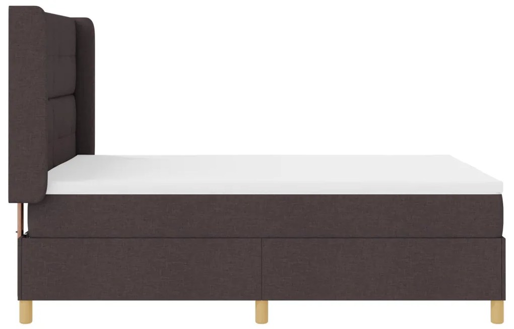 Boxspring Ágy Matrac Esernyő Barna 160x200 cm Szövet