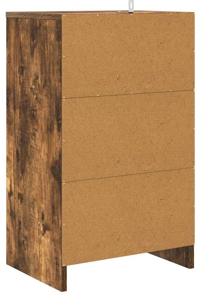 vidaXL Éjjeli asztal fiókkal Füstölt tölgy 40 x 30 x 467 cm Faanyag