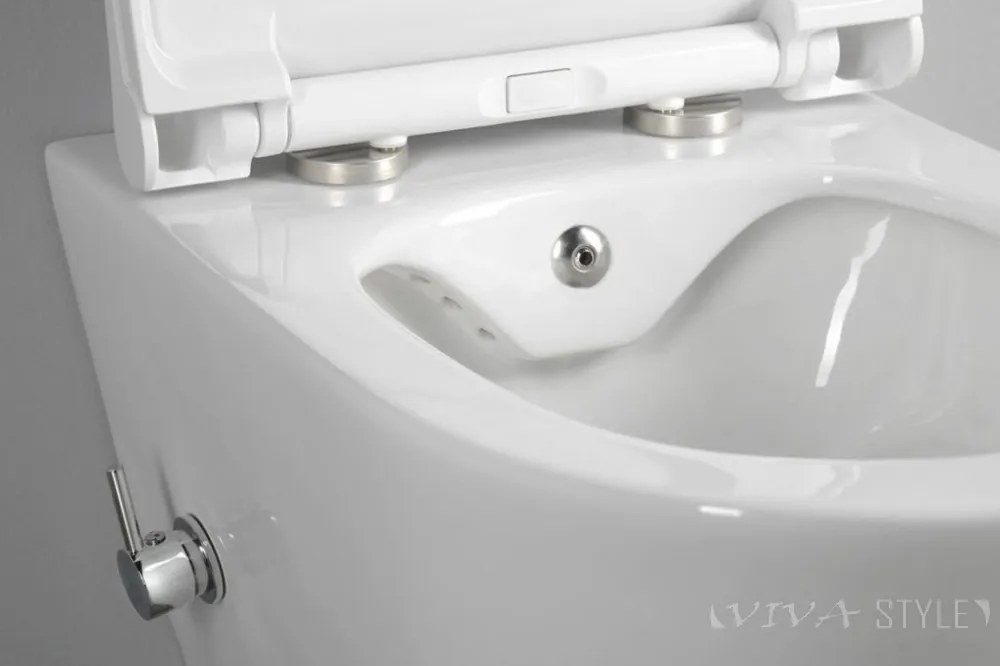Sanovit AVVA fali WC - BEÉPÍTETT bidé funkcióval - rimless - perem nélküli - mély öblítésű - 53 cm