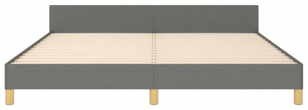 sötétszürke szövet ágykeret matrac nélkül 160 x 200 cm