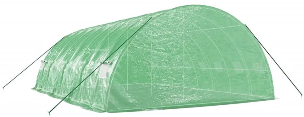 zöld acélvázas melegház 48 m² 8 x 6 x 2,85 m
