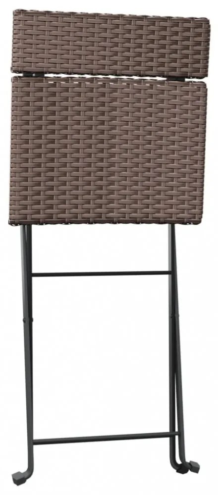 3 részes barna összecsukható polyrattan bisztrószett