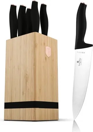 BerlingerHaus 6 részes késkészlet bambusz állvánnyal Black Rose Collection BH/2970