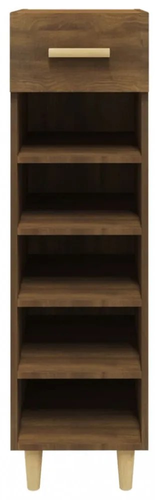barna tölgy színű szerelt fa cipősszekrény 30 x 35 x 105 cm