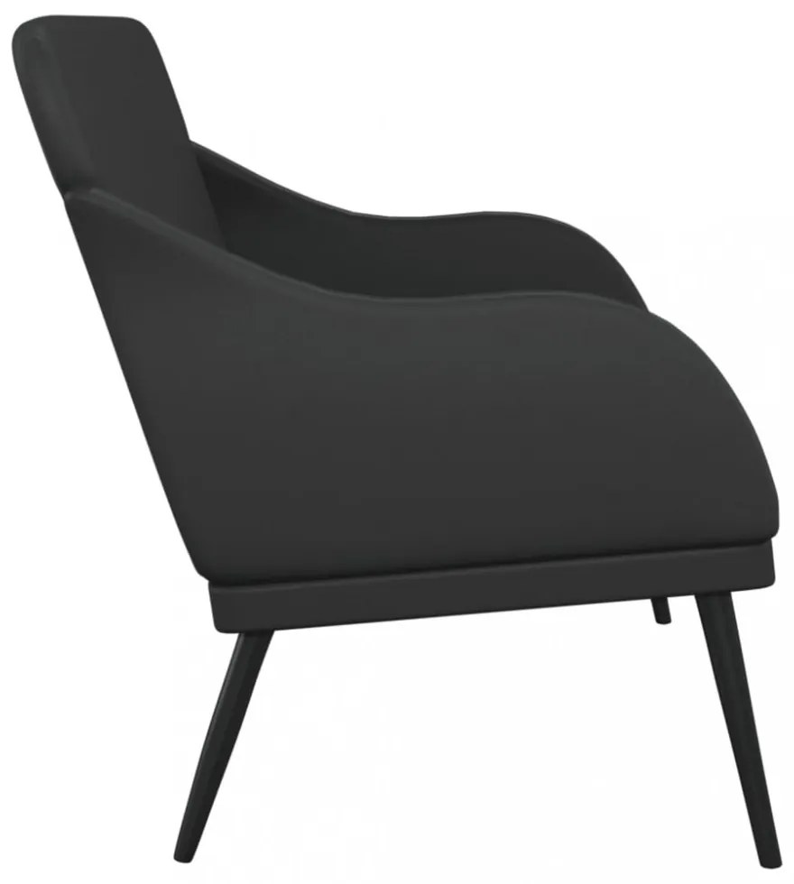 fekete műbőr pad 110 x 76 x 80 cm