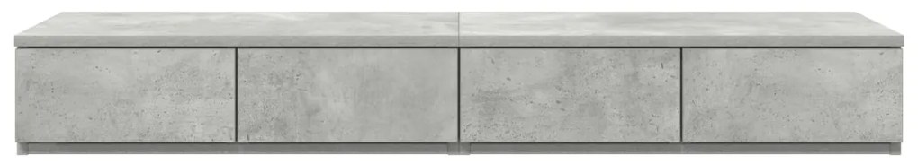 Ágy Fiókok Beton Szürke 120x36.5x16.5 cm Műanyag Fa