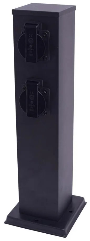 Kültéri csatlakozós oszlop 2Z SCHUKO 230V IP44 40 cm fekete