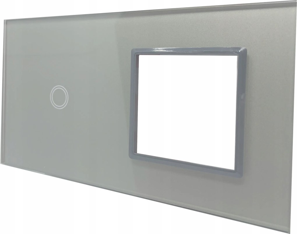 Villanykapcsoló Aljzat Panel Szürke 1+1